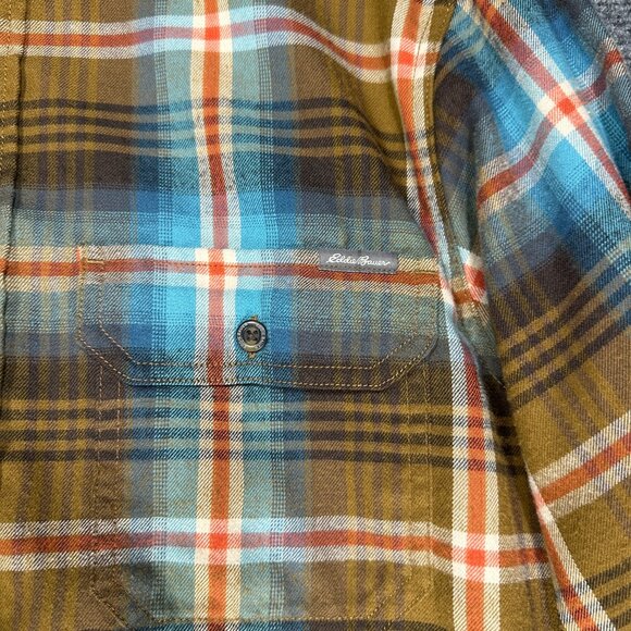 Eddie Bauer Travex Shirt Mens TM Plaid Cotton Flannel Button Up Pockets Classic - Picture 6 of 11
